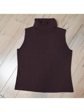 Scott Taylor Sleeveless Turtleneck Ribbed Knit Tank Dark Feminine Mob Wife XL